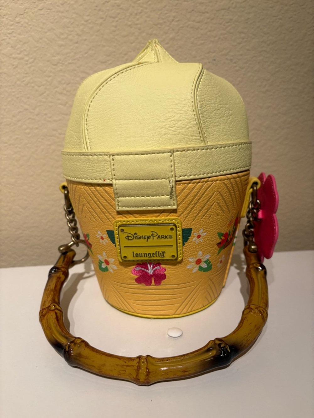 Loungefly Yellow Pineapple Crossbody Bag with Bamboo Handle